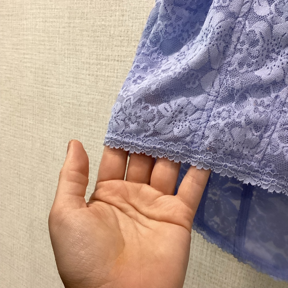 Victoria’s Secret Light Baby Blue Lace Corset Stretch Tank Top - Picture 3 of 3